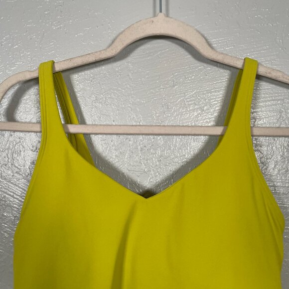 Lululemon Women 10 Yellow Serpentin Align Tank Top Built in Bra Stretch Nulu - Picture 3 of 8